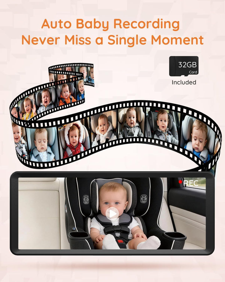 Babyvue BV3 MAX Monitor de bebé con cámara dual para automóvil con...