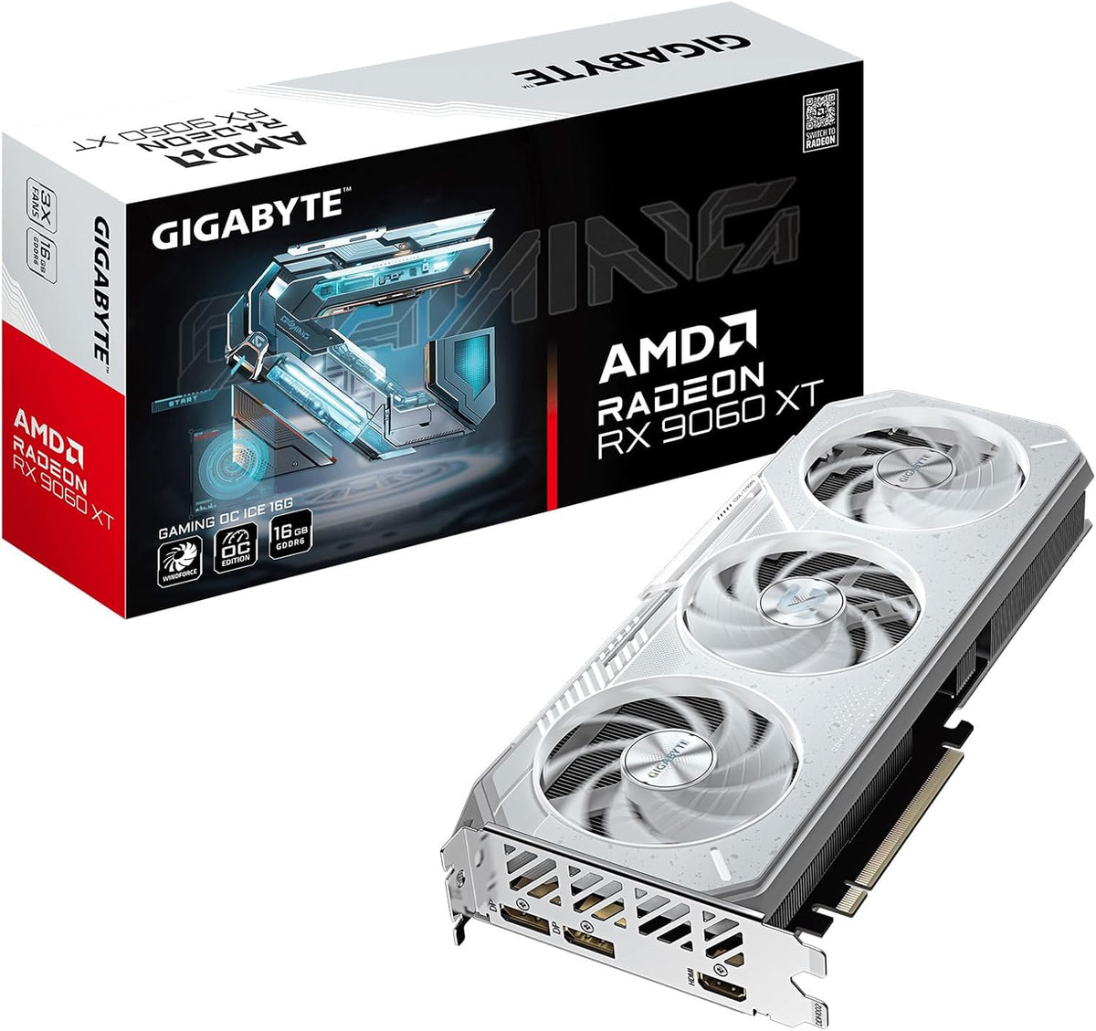 GIGABYTE Tarjeta gráfica Radeon™ RX 9060 XT Gaming OC ICE 16G (16 G...
