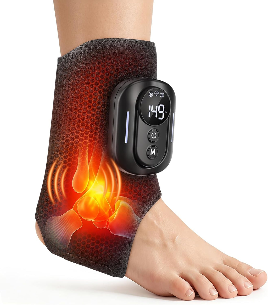 Masajeador de pies para neuropatía con calor, almohadilla de calentamiento para tobillo sin cables