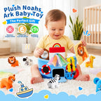 Juguetes para bebés de 6 a 12 meses, Arca de Noé con animales de peluche, regalos de bautismo, juguete sensorial Montessori para niños de 1 año, regalo de Navidad, cumpleaños, bautismo