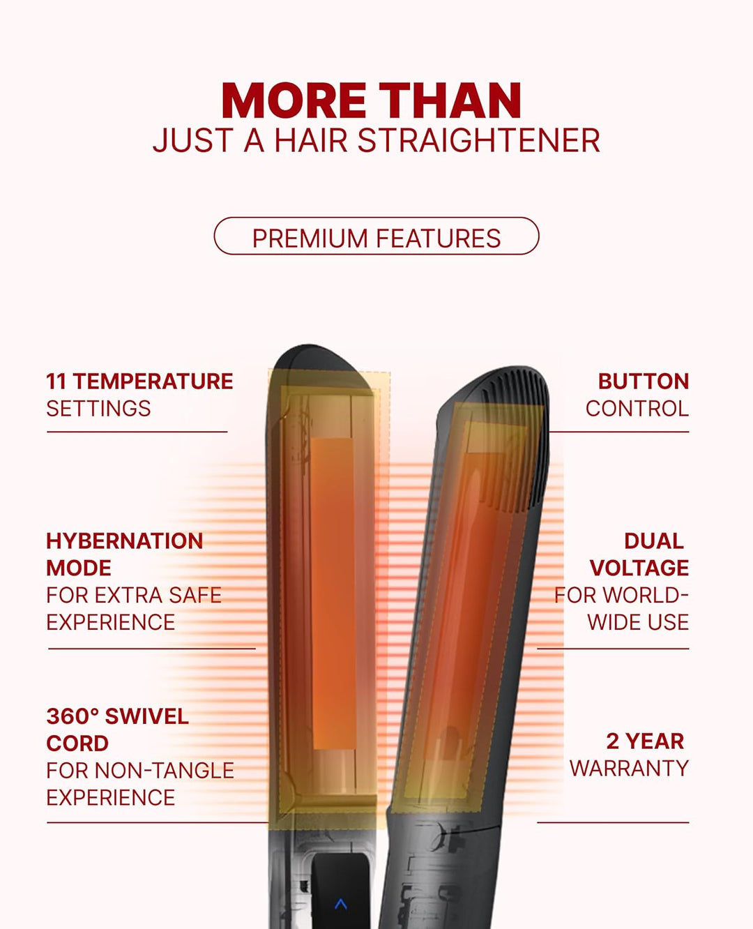 GLAMPALM Classic Vibrating 1" All-Ceramic | Plancha de pelo número...
