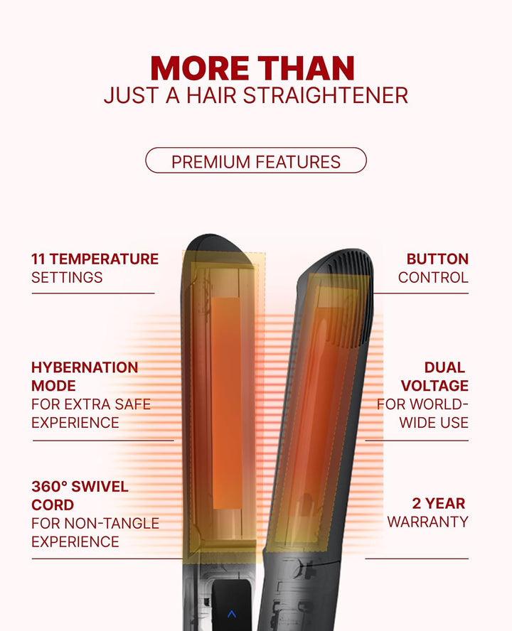 GLAMPALM Classic Vibrating 1" All-Ceramic | Plancha de pelo número...