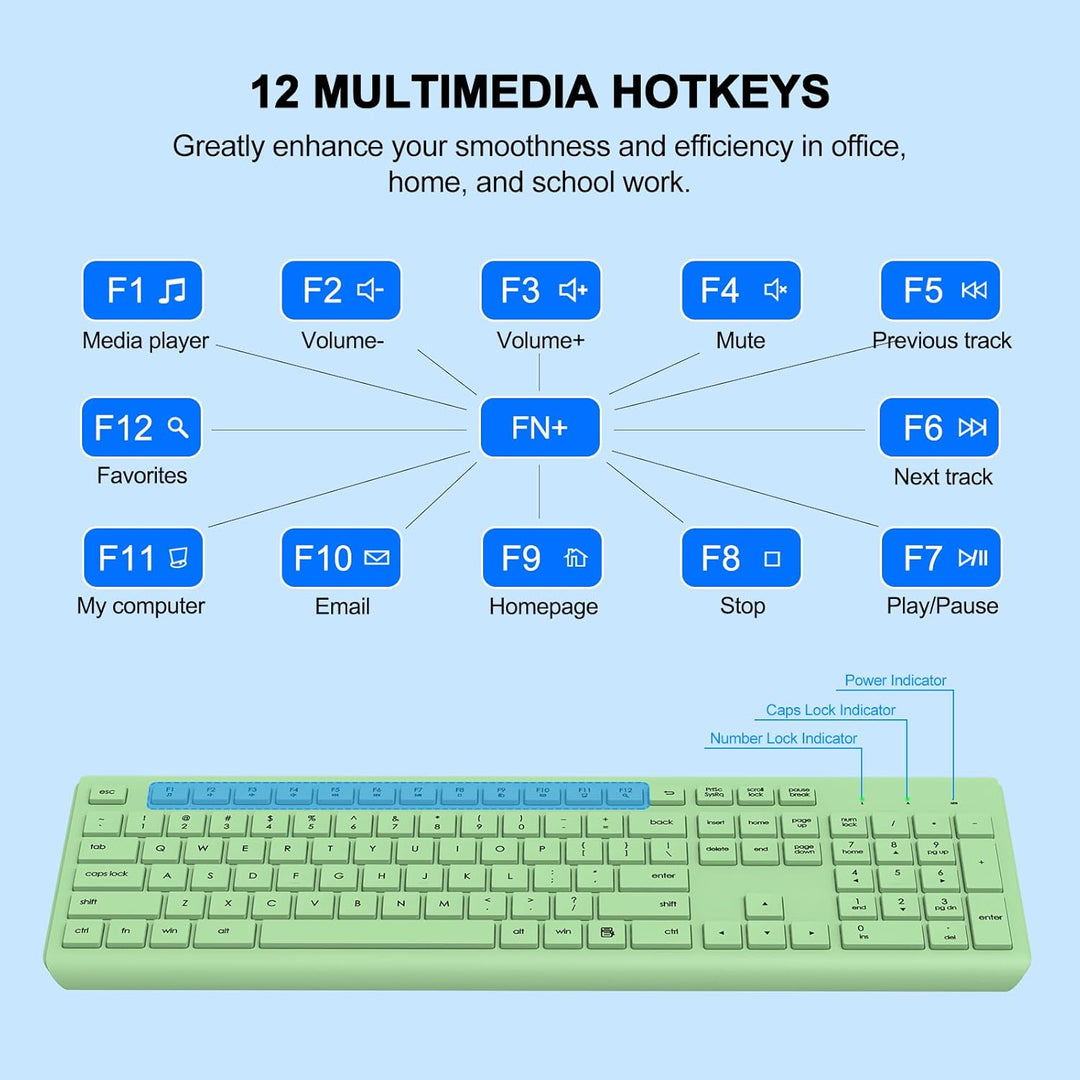 Combo de teclado y mouse inalámbricos, teclado ergonómico silencios...