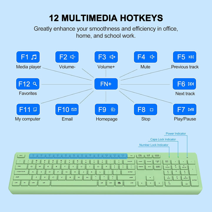 Combo de teclado y mouse inalámbricos, teclado ergonómico silencios...