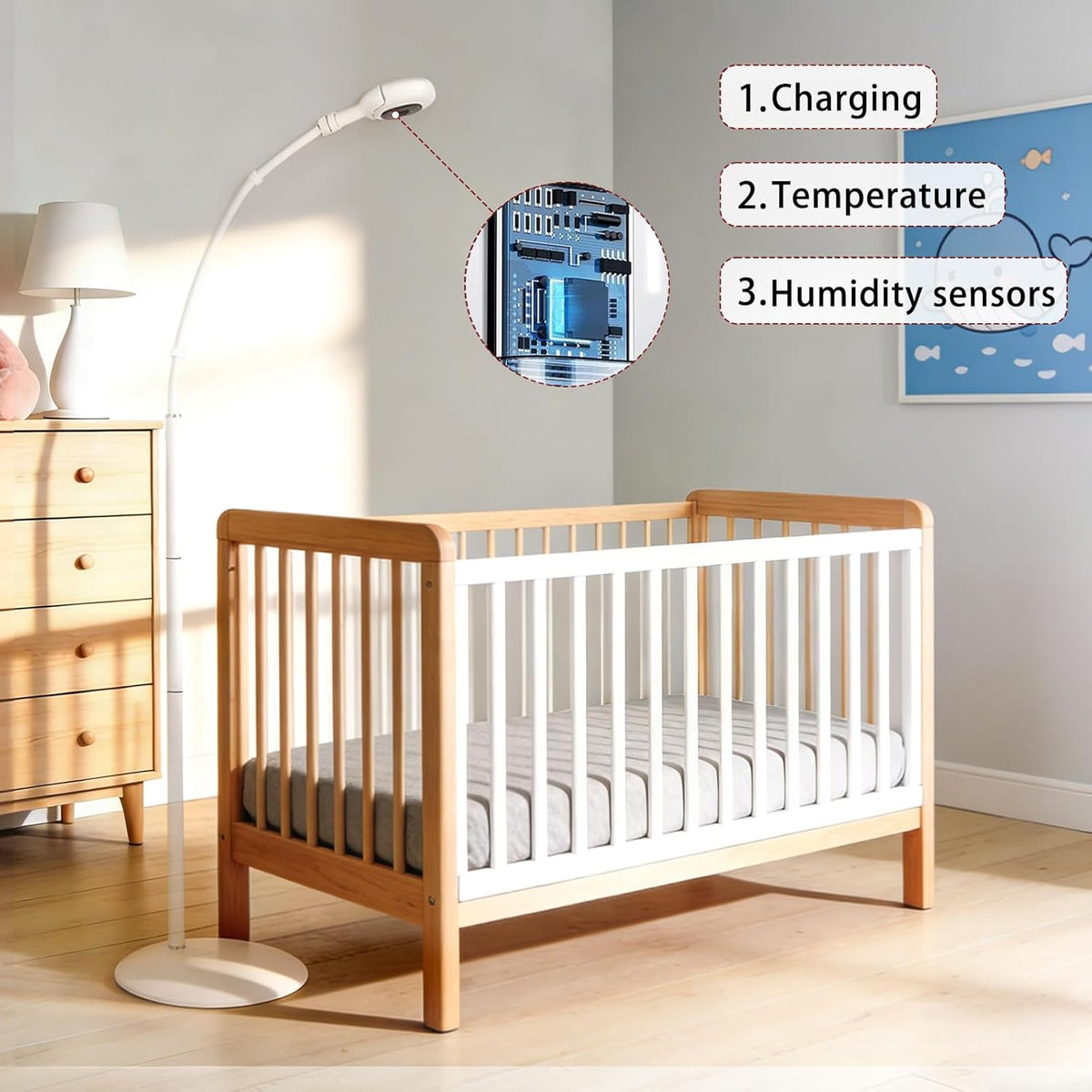 Seven people's olive rhyme Soporte para monitor de bebé resistente,...