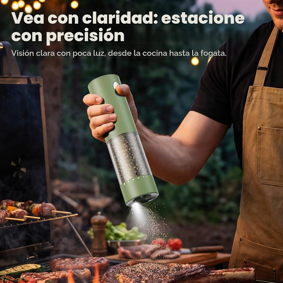 Juego de molinillo eléctrico de sal y pimienta, salero y pimentero automático recargable con 6 grosores ajustables, molinillo de pimienta de gran capacidad, electrodomésticos de cocina, regalos para