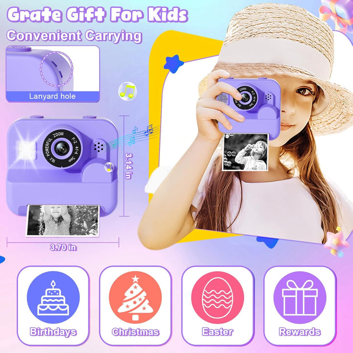 Cámara digital para niños con impresión instantánea - Cámara de vid...