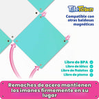Tile Town Gabby's Dollhouse - Juego de 35 piezas de azulejos magnéticos interactivos, incluye figuras de patas Gabby y Pandy, azulejos de acción
