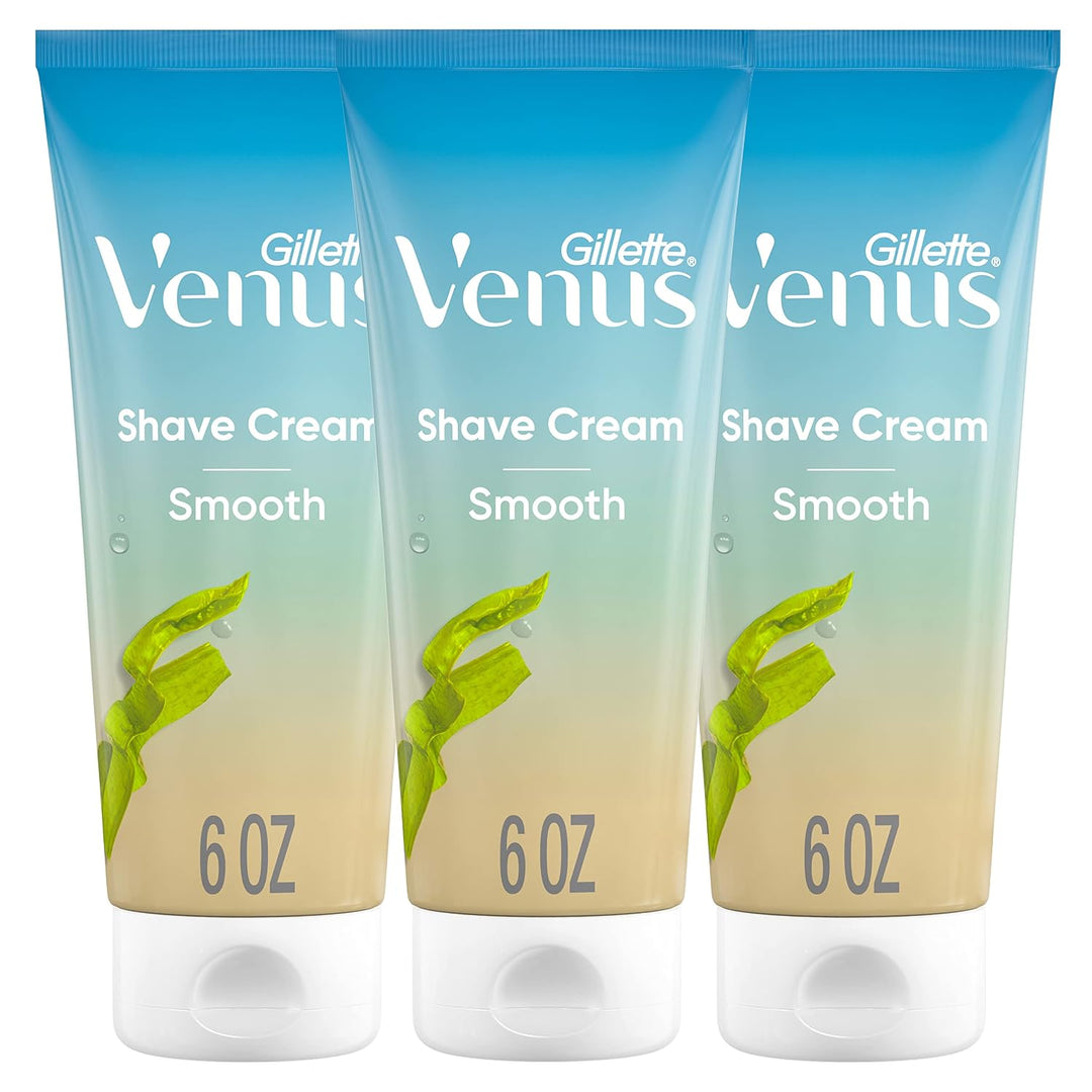 Gillette Venus Smooth plus Olay Crema de afeitar para mujer, 3 unid...