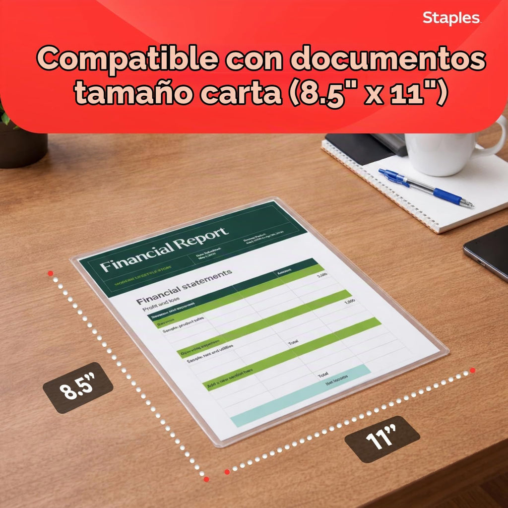 Staples Bolsas de laminación térmica, tamaño carta, 3 mil, 200/paquete