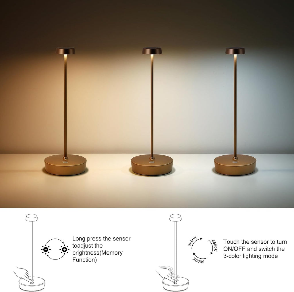 Lámpara Lámpara de mesa inalámbrica LED recargable, luces al aire libre con pilas