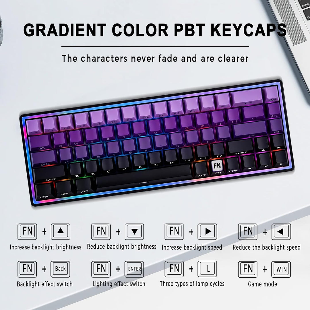 Taramico Mechanical Gaming Keyboard 65% Wired, Magnetic Switch Hot...
