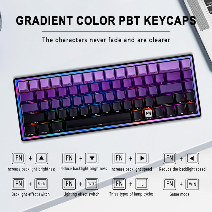 Taramico Mechanical Gaming Keyboard 65% Wired, Magnetic Switch Hot...