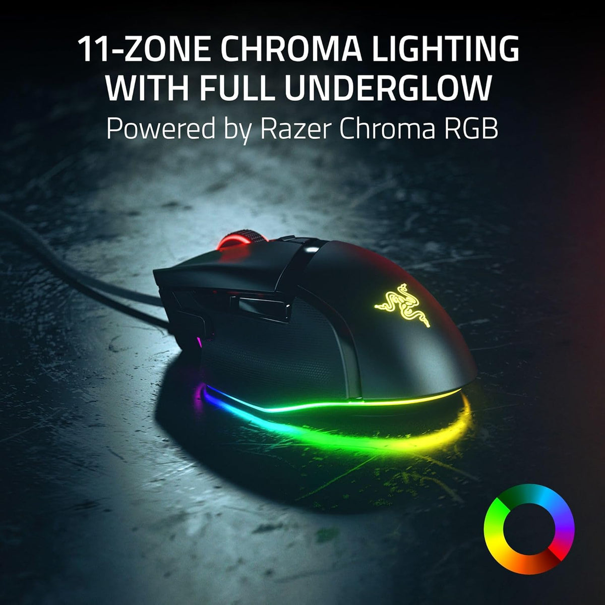Razer Basilisk V3 35K Ratón ergonómico con cable para juegos: rueda...