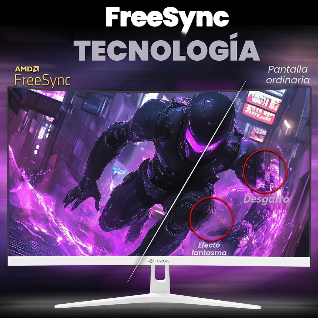 CRUA Monitor curvo para juegos FHD 1080P 200Hz de 27 pulgadas, 1800...