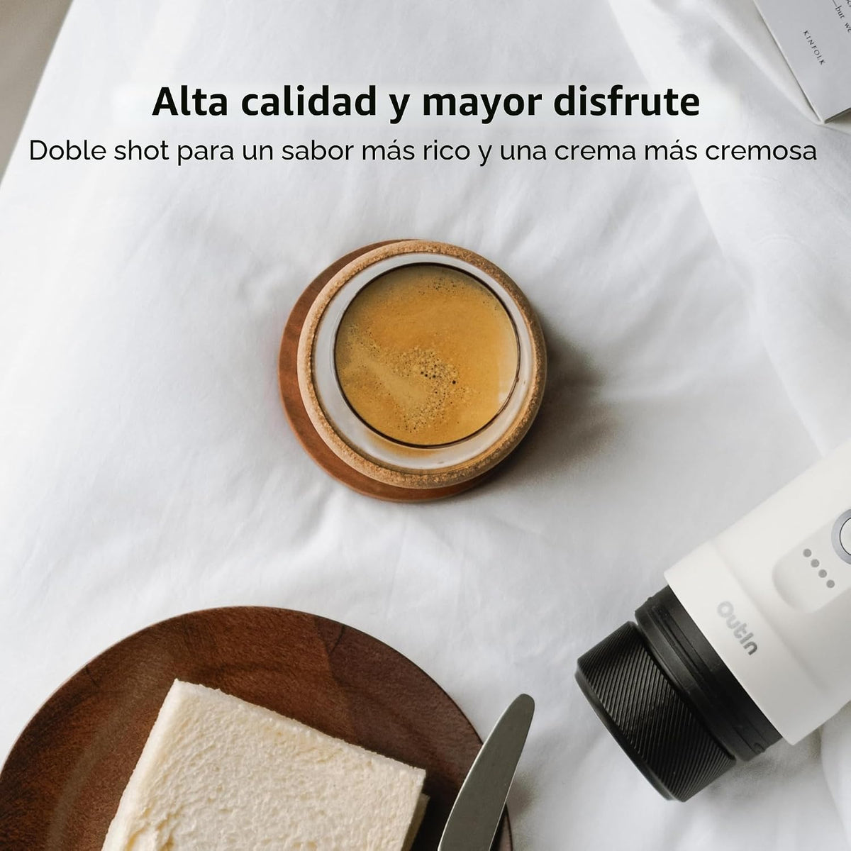OutIn Juego completo Nano Máquina de espresso portátil con accesorios de doble disparo