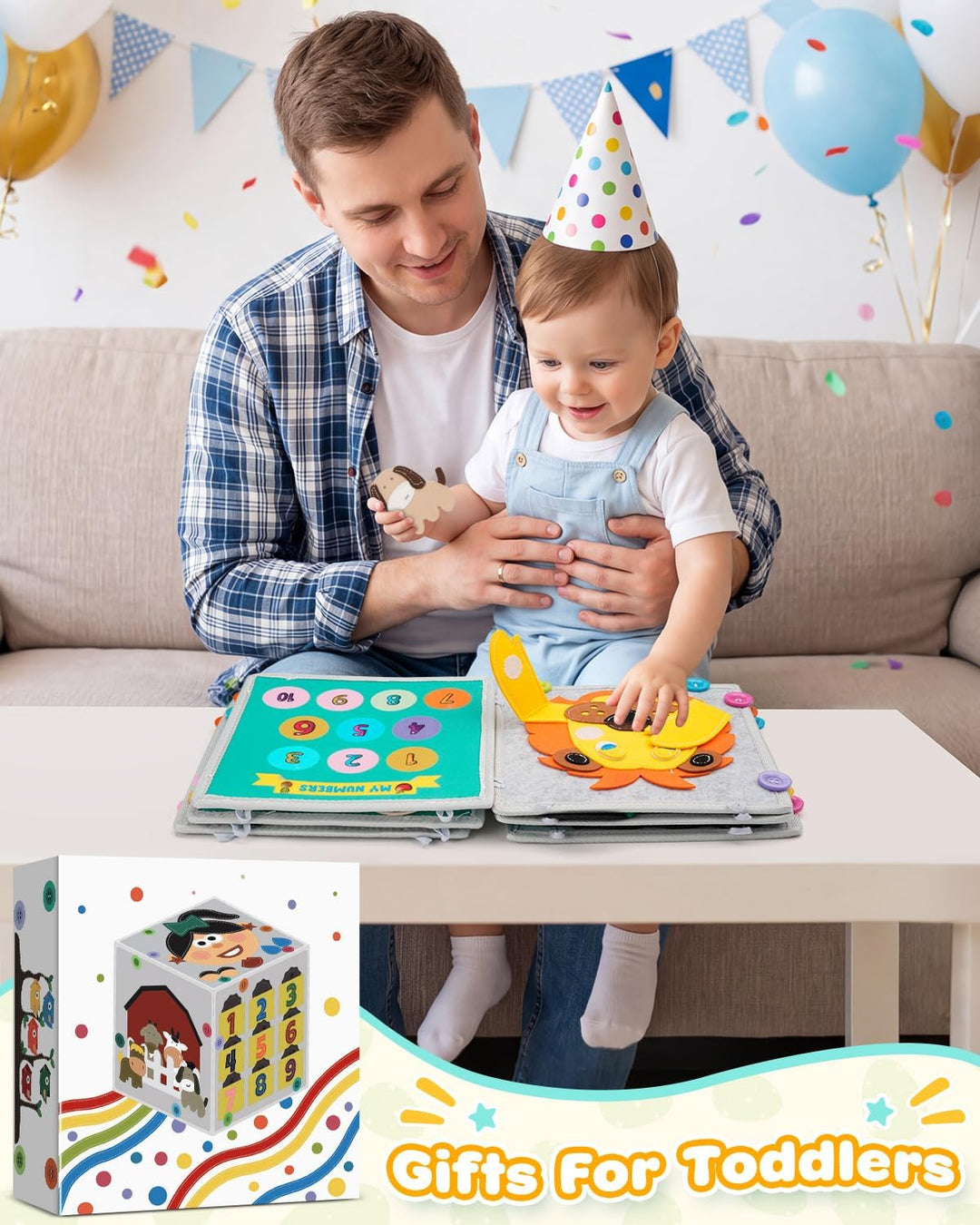 Libro de actividades para niños pequeños, tablero de actividades Mo...