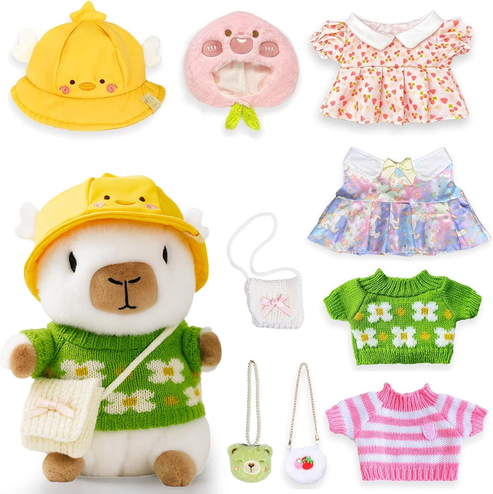 TITQWOP Muñeco de capybara de peluche blanco de 10.2" con 9 pie...