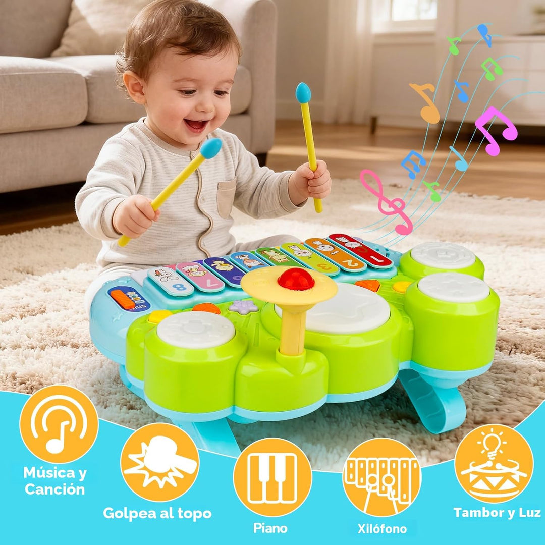 Juguetes Musicales para Bebés 3 en 1 Piano Teclado Xilófono Juego d...