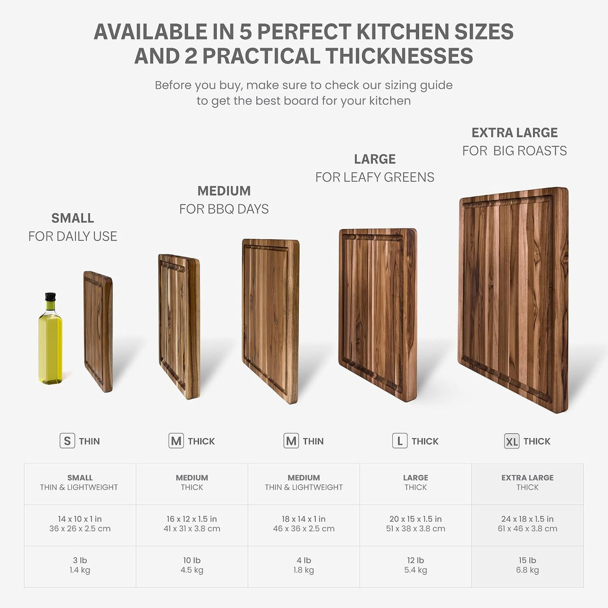 Teak tabla para cortar rectangular con agarre y ranura para líquidos (24 x 18 x 1.5 pulgadas) - De Teakhaus.