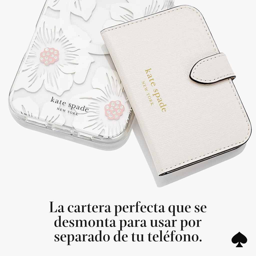 kate spade new york Morgan - Tarjetero magnético, color crema