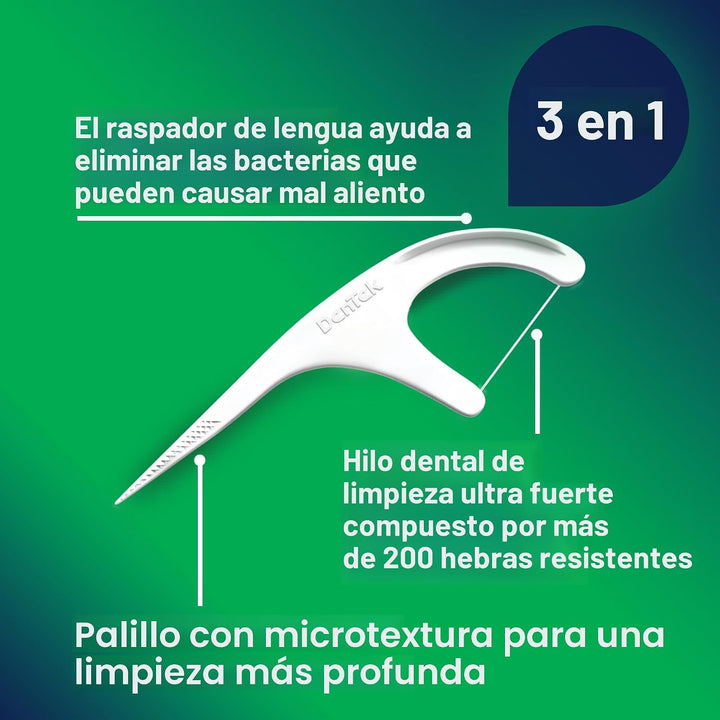 DenTek Triple Clean Picos de hilo dental de limpieza avanzada, sin...