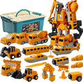 Conjunto de Vehículos de Construcción con Imanes, Vehículos de Ingeniería Magnéticos Ensamblados, Bloques Magnéticos para Niños de 3-5 y 4-8 años, Juguetes de Actividades al Aire Libre para Niños