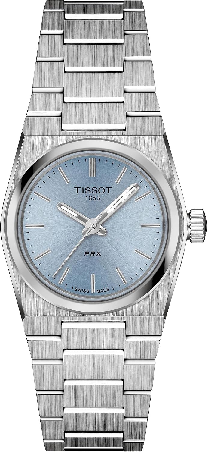 Tissot PRX, cuarzo suizo, 0.984 en, esfera azul hielo, reloj para mujer