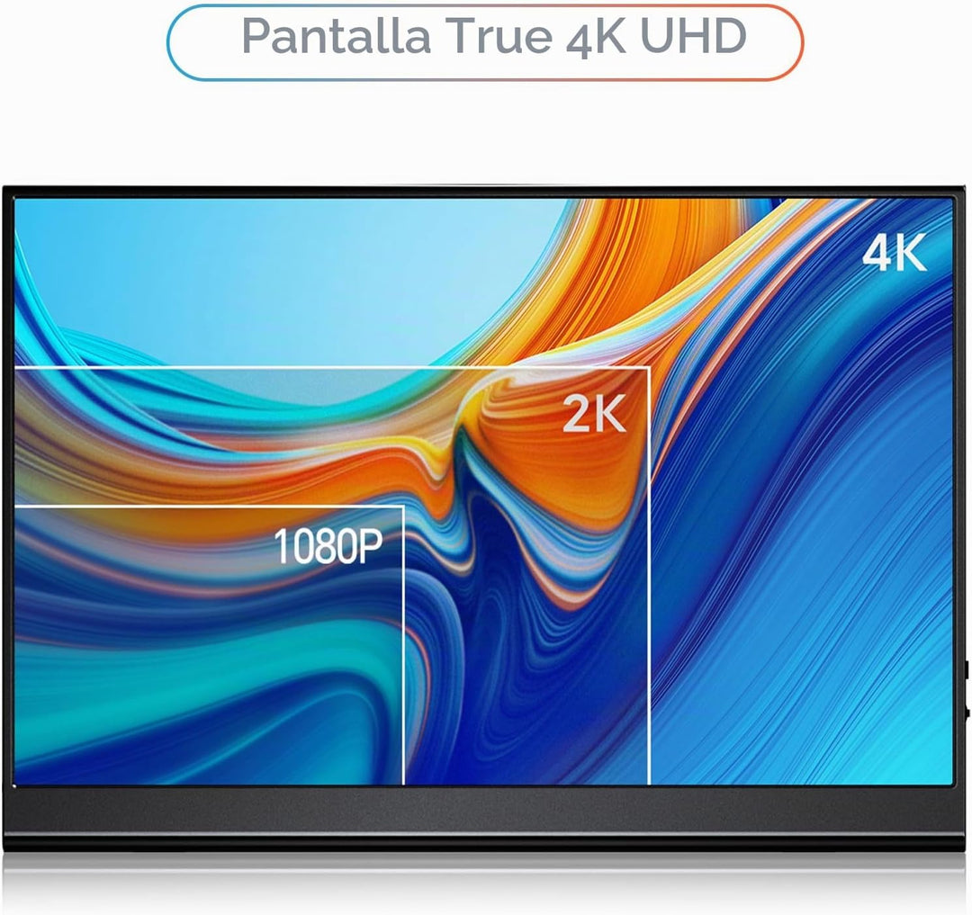 VILVA Monitor portátil 4K, 15.6'' IPS 3840x2160 UHD para co...