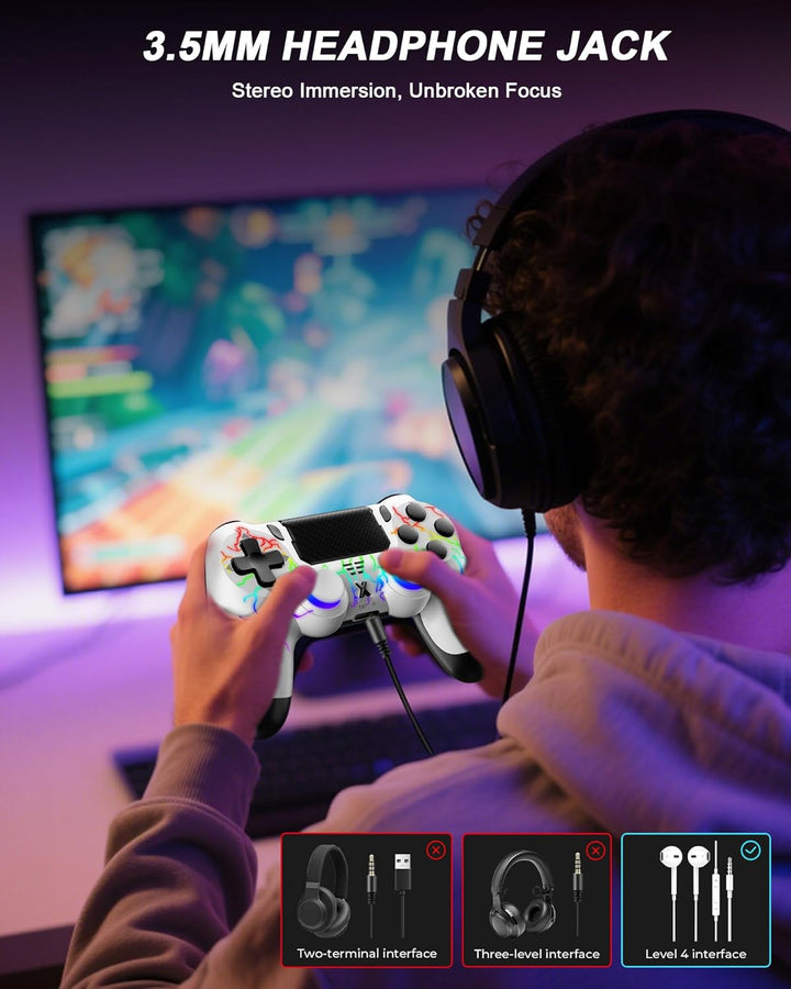 Wireless Controller for PS-4, Dual Vibration Game Joystick\/Motion...