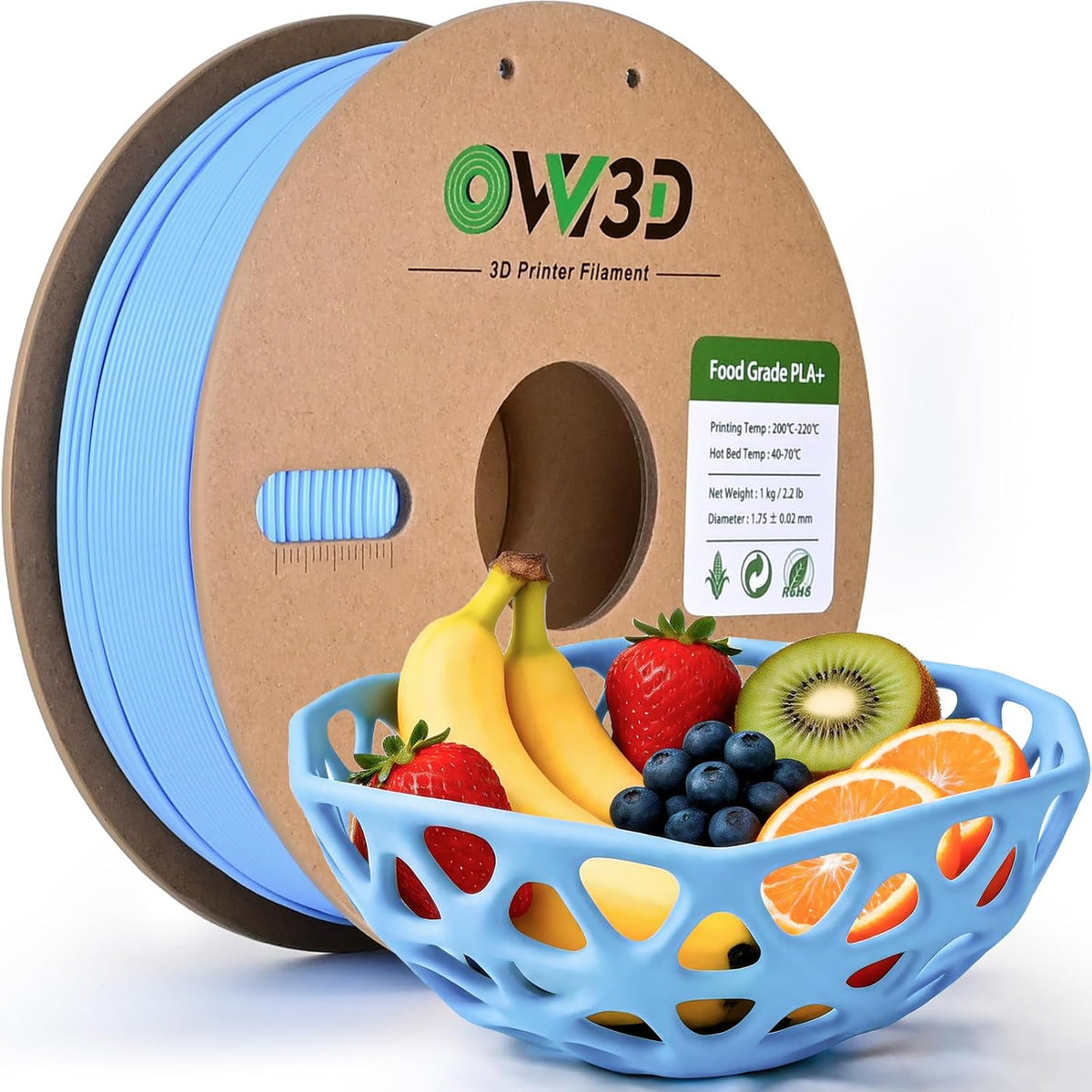 OVV3D Filamento PLA seguro para alimentos de 0.069 pulgadas (0.069...