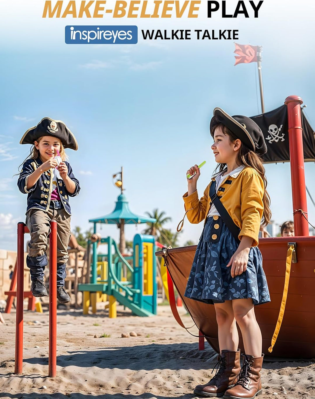 Inspireyes Walkie Talkies para niños recargables, juguetes para niñ...