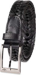 DOCKERS Cinturón de cuero trenzado para hombre, correa casual total...