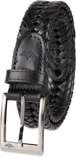 DOCKERS Cinturón de cuero trenzado para hombre, correa casual total...
