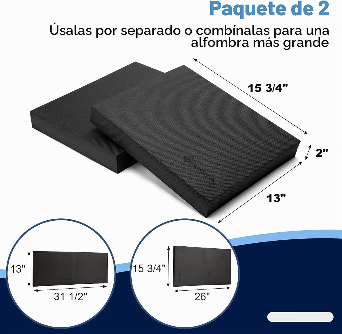 StrongTek Almohadilla de equilibrio profesional de espuma para ejercicios, 15.8 x 13 x 2 pulgadas, rodillera de espuma TPE de alta densidad, antideslizante y resistente al agua, para entrenamiento de