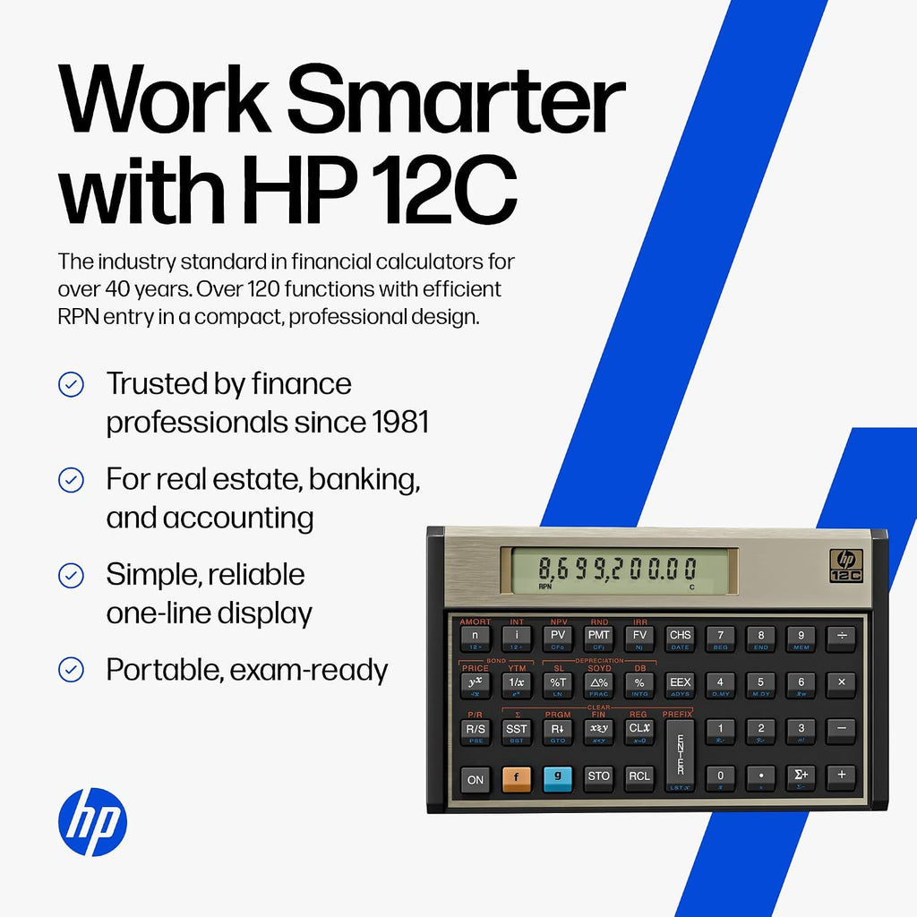 HP Calculadora financiera 12C - Más de 120 funciones: TVM, NPV, IRR