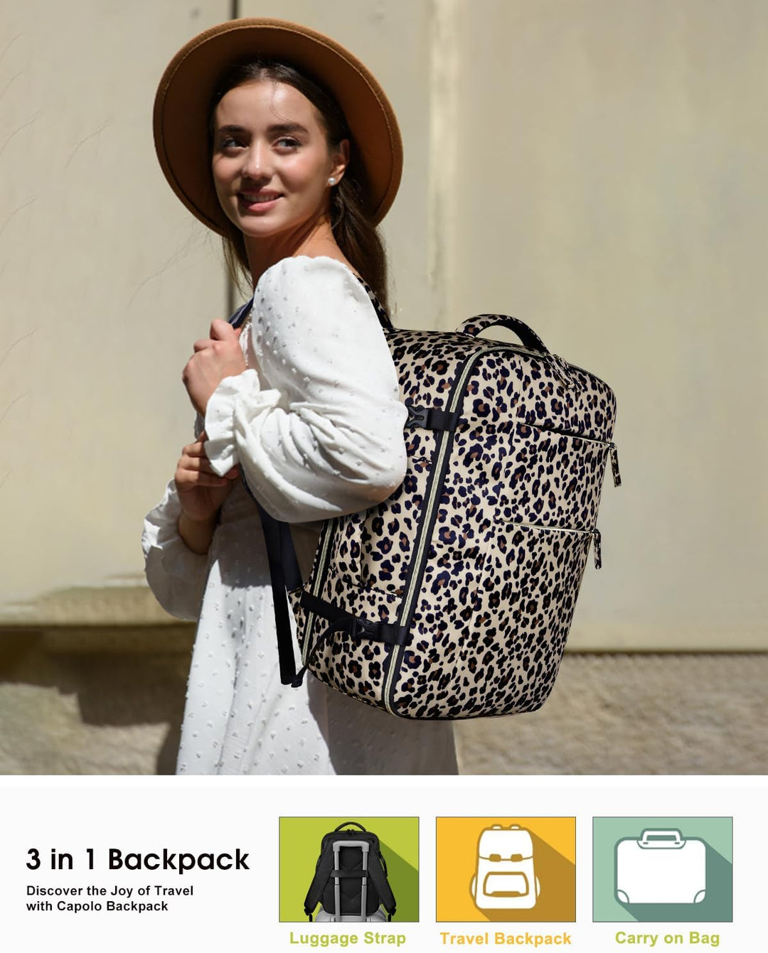 Capolo Mochila de viaje para mujeres y hombres, mochila impermeable...