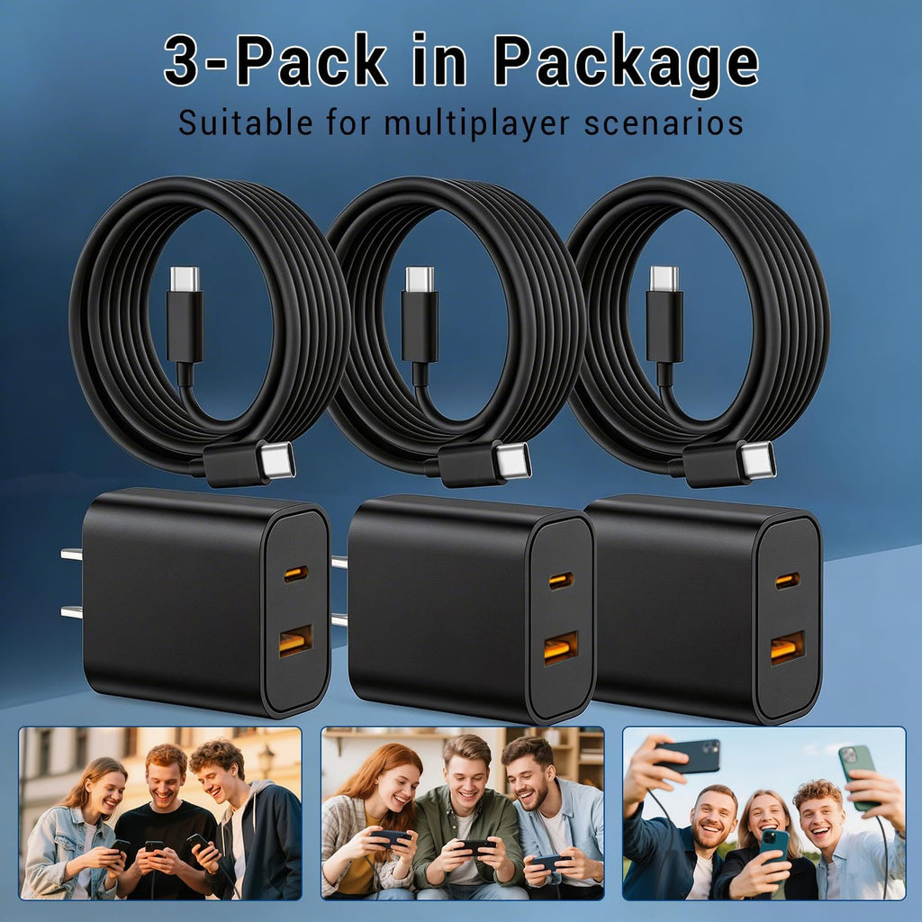 iPhone 18 17 16 15 Cargador de carga rápida tipo C USB C cargadores negro