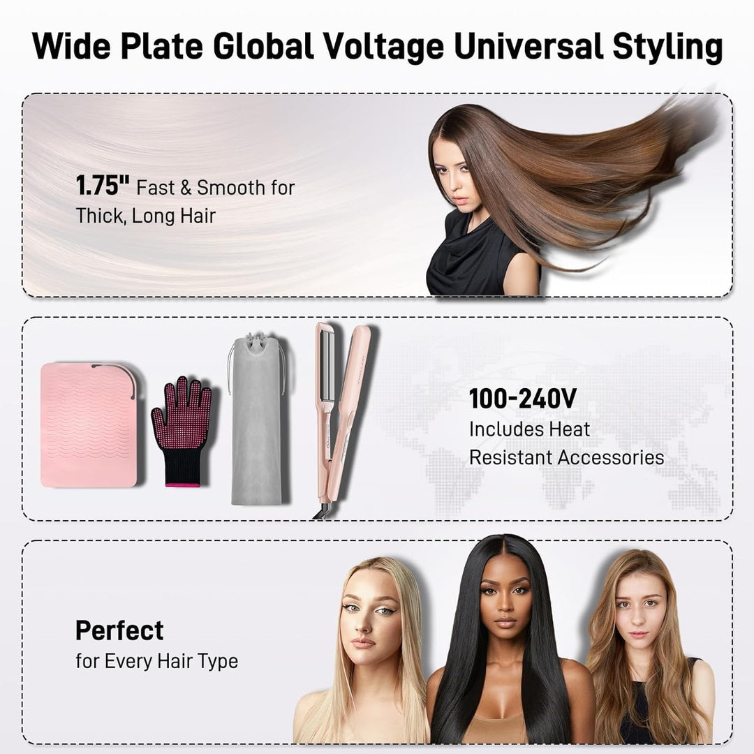 Plancha plana para el cabello \u2013 Plancha plana iónica infrarroj...