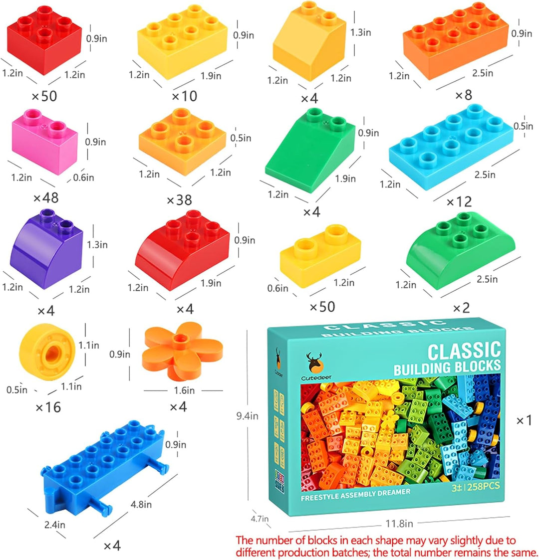 Cutedeer Juego de bloques de construcción grandes clásicos