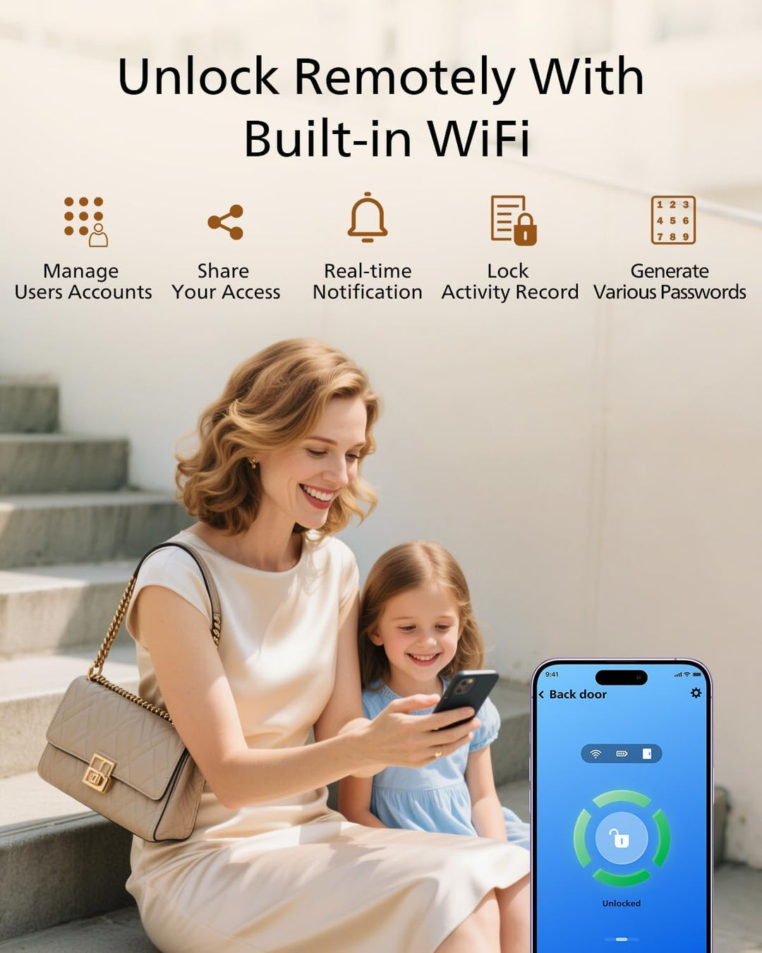 Philips Cerradura de puerta Wi-Fi, cerradura inteligente WiFi, cerr...