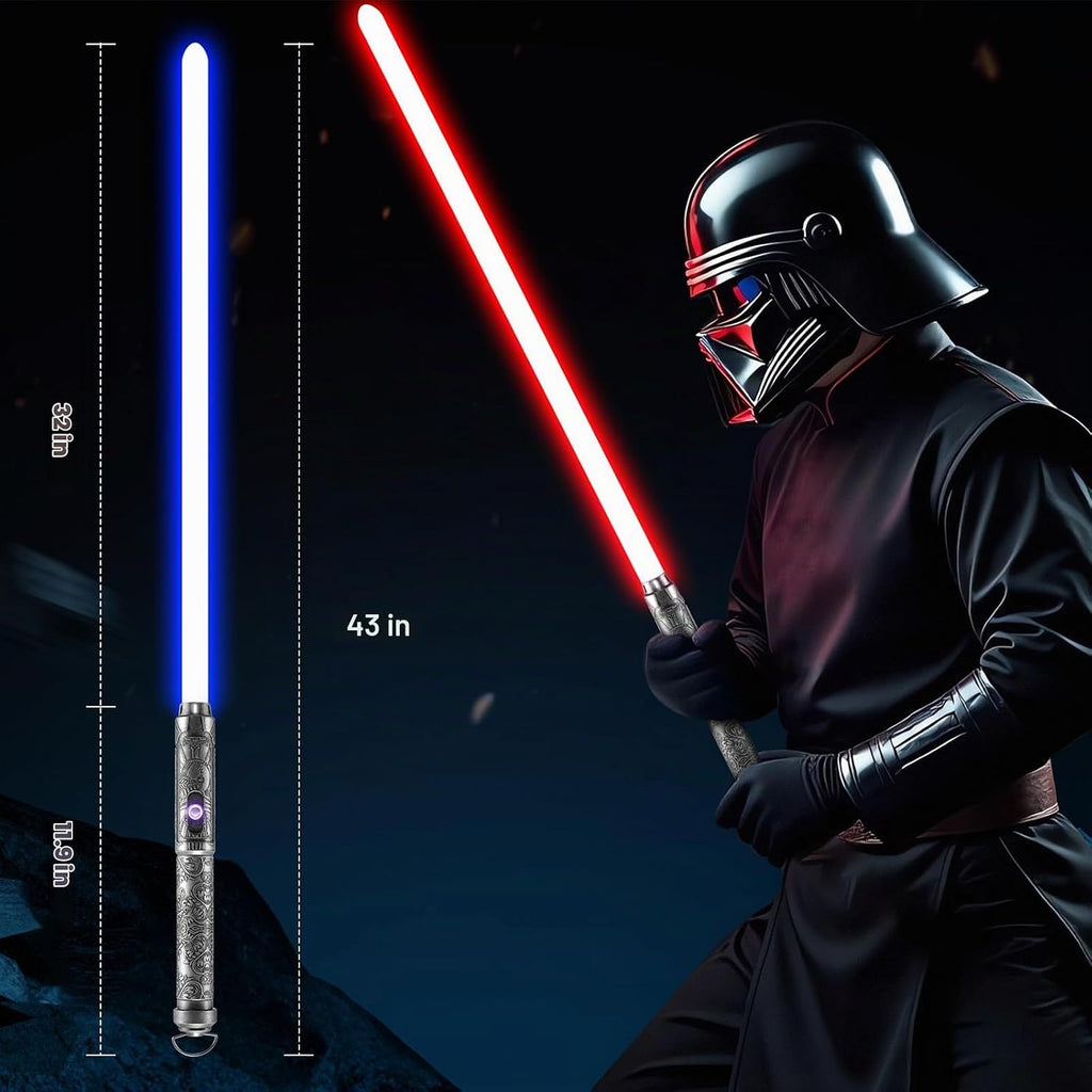 Sable de luz para duelos pesados Pro, movimiento suave, control de movimiento, empuñadura de metal, 16 fuentes de sonido, espada blaster, accesorios para Halloween, cosplay (RGB premium, hoja
