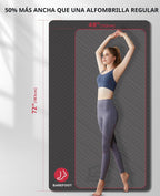 HAPBEAR Tapete de yoga extra grande de 2.835 x 1.890 x 0.236 in (1/4 pulgadas), antideslizante, duradero, grueso y ancho para entrenamientos en casa, yoga, pilates, estiramientos y entrenamientos cardiovasculares
