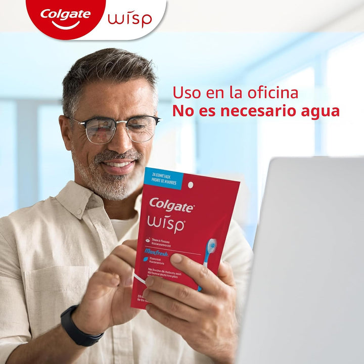 Colgate Max Fresh Wisp - Mini cepillos de dientes desechables de vi...