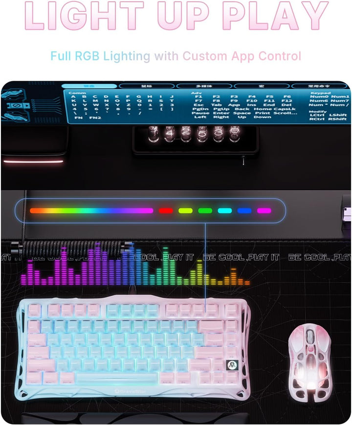 GravaStar Mercury K1 Lite - Teclado para juegos 75%, teclado inalám...