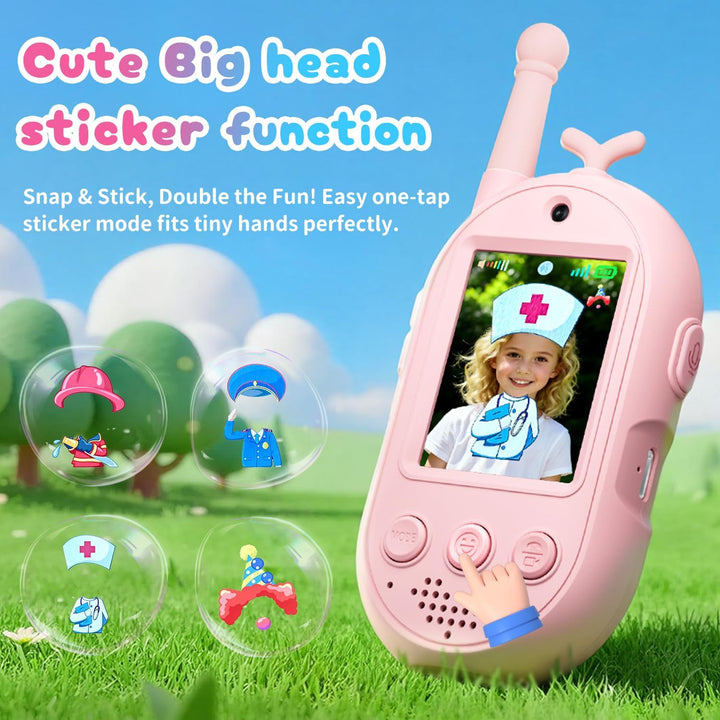 Walkie Talkies de Video Mejorados para Niños, Paquete de 2 Recargab...