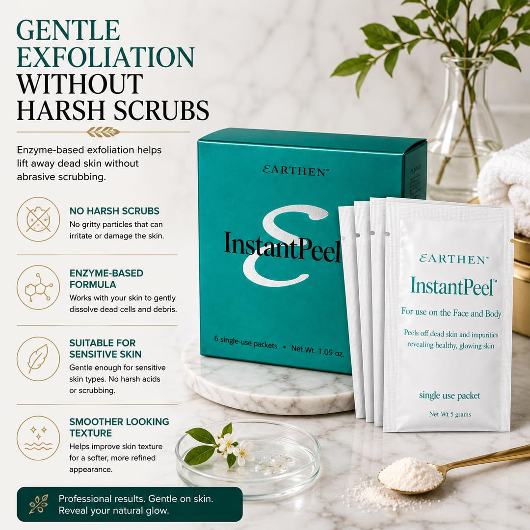 Earthen - Paquete de 2 paquetes exfoliantes instantáneos, exfoliant...