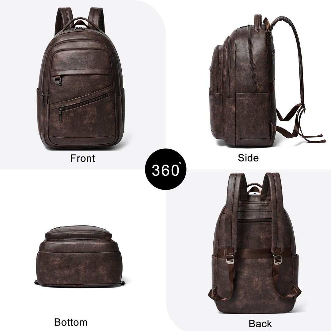 LATMAP Mochila de 43L para mujer: mochila de cuero vegano que cabe...