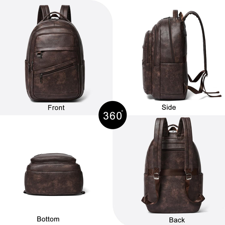 LATMAP Mochila de 43L para mujer: mochila de cuero vegano que cabe...