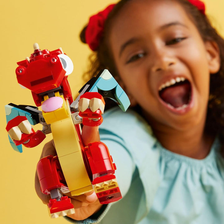 LEGO Creator 31145 - Juguete de dragón rojo 3 en 1 se